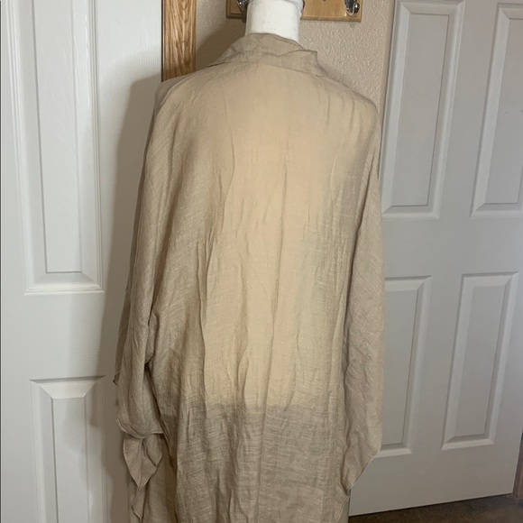 CHIC Solid Beige Beach Cover-Up Button Front Lightweight One Size - Picture 4 of 4
